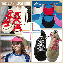 8 пара двухцветных полиэстеровых шнурков с завитками без завязок&nbsp;AJEW-CP0010-32C