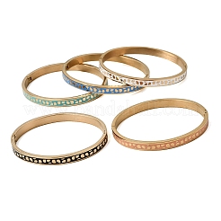 Браслеты из нержавеющей стали 304 с эмалью&nbsp;BJEW-D408-32G