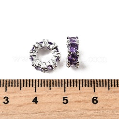 Большое отверстие кольца из латуни микро проложить кубического циркония шарики прокладки&nbsp;ZIRC-L041-18D-S