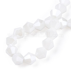 Непрозрачные однотонные гальванические стеклянные бусины&nbsp;EGLA-A039-P6mm-A15