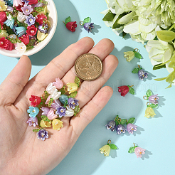 120шт акриловые бусины с пластиковыми имитацией жемчужных бусин подвески&nbsp;FIND-SC0019-78