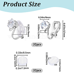 Латунные клипсы серьги&nbsp;KK-SP0001-26P