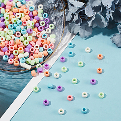 240 г 6-цветные акриловые бусины с большим отверстием&nbsp;SACR-CA0001-09