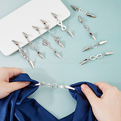 10 шт. 10 стиля зажимы для кардигана из сплава&nbsp;AJEW-FH0006-72