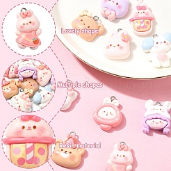 10шт 10 стиля непрозрачные подвески из смолы&nbsp;CRES-YW0002-27