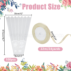 100 шт. пластиковая упаковка для цветочных букетов из opp&nbsp;AJEW-AR0005-02