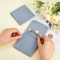 2 шт. мешочки для хранения ювелирных изделий из микрофибры с латунной кнопкой ABAG-BBC0001-17B-02