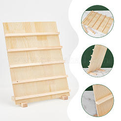 5-ярусные прямоугольные деревянные наклонные подставки для карточек для сережек&nbsp;ODIS-WH0099-14