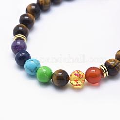 Натуральный тигровый глаз плетеный браслеты из бисера&nbsp;BJEW-F276-G02