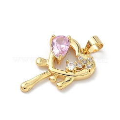 Латунные микро проложить кубического циркония подвески&nbsp;KK-H537-24C-G