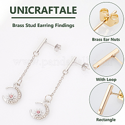 20 шт. 2-х цветная латунная фурнитура для сережек-гвоздиков&nbsp;KK-UN0002-59