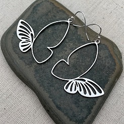 Полые серьги-подвески из сплава в форме бабочки&nbsp;FS-WG207D1-01