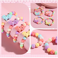 120шт 8 цвета непрозрачные акриловые бусины&nbsp;MACR-PA0001-12