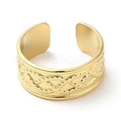 Кольцо-манжета из нержавеющей стали 304 с узором в виде витой веревки для женщин&nbsp;RJEW-I098-15G