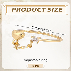 1 шт. латунные кольца с микропаве из кубического циркония&nbsp;RJEW-LP0003-63