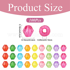 1000 шт. Прозрачные акриловые бусины&nbsp;TACR-YW0003-44