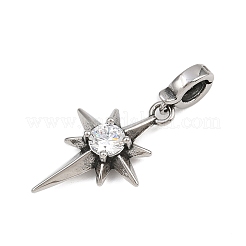 Подвеска в форме звезды из хирургической нержавеющей стали 316 с кубическим цирконием STAS-Z165-16AS-A03