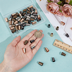 80 шт. двухцветный цинковый сплав наконечник шнура&nbsp;BUTT-BC0001-16A