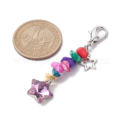 Украшение из гальванического стекла в форме звезды&nbsp;HJEW-JM01588