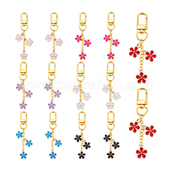 14 шт. 7-х цветная эмалевая подвеска в виде цветка&nbsp;HJEW-PH02023