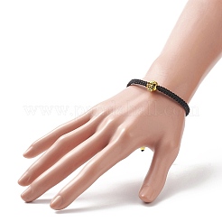 4шт 4 цвета синтетический гематит и сплав череп плетеные браслеты из бисера набор&nbsp;BJEW-JB09215