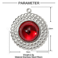 Подвески из стекла из нержавеющей стали 304&nbsp;GLAA-OY001-36P