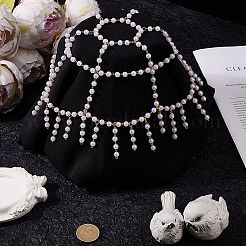 Пластиковые повязки на голову из жемчужной сетки&nbsp;OHAR-WH20007-07G