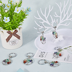 6шт. брелок из смешанных натуральных/синтетических драгоценных камней&nbsp;KEYC-SC0001-09