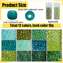12 цвет круглый стеклянный бисер&nbsp;SEED-SC0001-56A
