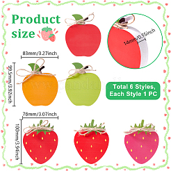 6шт деревянные фигурки фруктов&nbsp;AJEW-GA00022