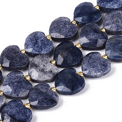 Природные голубые авантюрин бисером пряди&nbsp;G-P592-B09-01