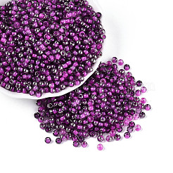 Прозрачные внутри цветные стеклянные бусины&nbsp;SEED-T007-19A-04