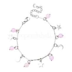 Браслеты с подвесками из нержавеющей стали и натурального и окрашенного малайзийского нефрита&nbsp;BJEW-JB12418-01