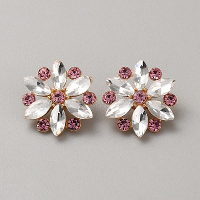 Пуговицы из сплава со стразами BUTT-WH0024-030KCG-1