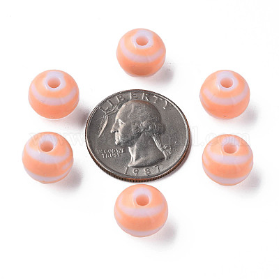 Непрозрачные полосатые акриловые бусины MACR-S373-27A-08-1