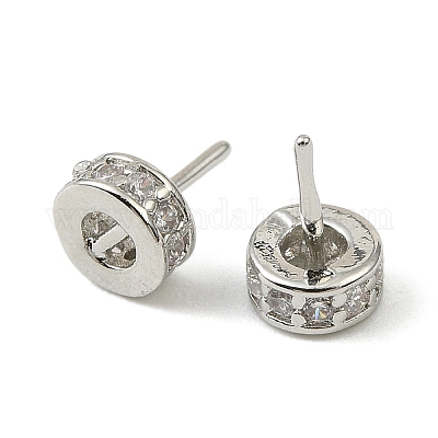 Латунные микропейв прозрачные кубические циркониевые шпильки&nbsp;LS-KK-C107-12P-1