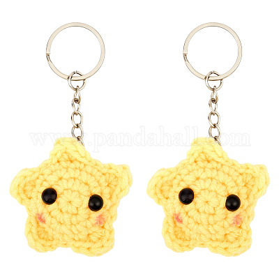 Брелки из полиэстера&nbsp;KEYC-WH0034-58-1