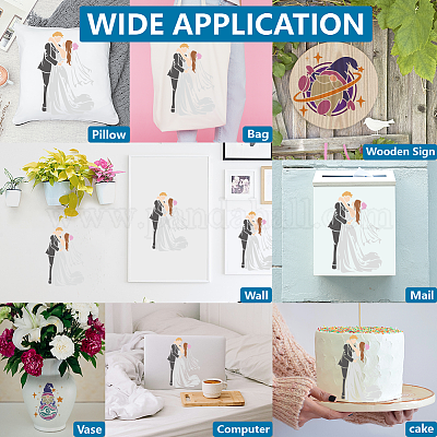 1 набор трафаретов для рисования на тему свадьбы и домашних животных&nbsp;DIY-MA0004-94-1