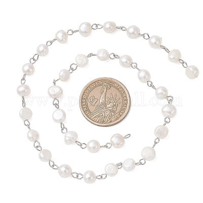 Цепочки из натурального культивированного пресноводного жемчуга&nbsp;AJEW-JB01585-01-1