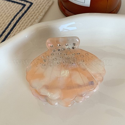 Заколки для волос в форме ракушки из ацетата целлюлозы (смола)&nbsp;PW-WG22326-05-1