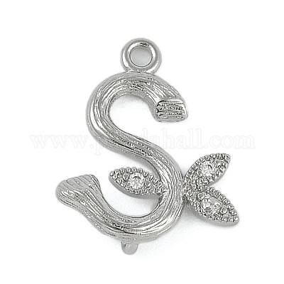 Латунные хрустальные стразы буквы звенья соединительные подвески&nbsp;KK-S395-06P-S-1