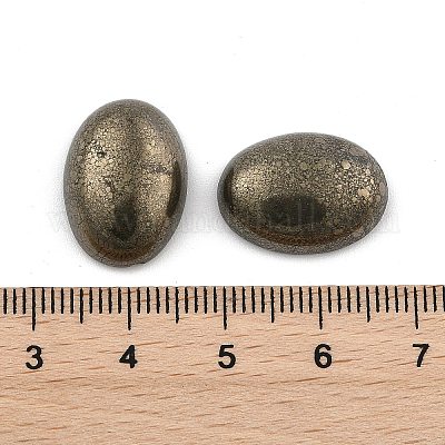 Овальные естественно пирит кабошоны&nbsp;G-I125-10-18x13mm-01-1