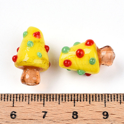 Бусины ручной работы в технике лэмпворк с неровностями&nbsp;LAMP-T022-02A-06-1