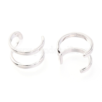 925 серьги-каффы из стерлингового серебра с родиевым покрытием&nbsp;EJEW-H124-11P-1