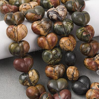 Натуральный камень пикассо/полихромные бусины из яшмы&nbsp;G-D098-B02-1