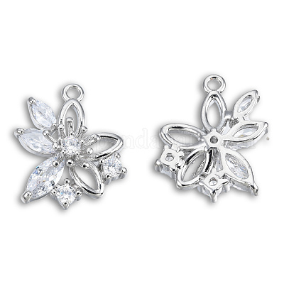 Подвески из латуни с прозрачным фианитом KK-N235-042P-1