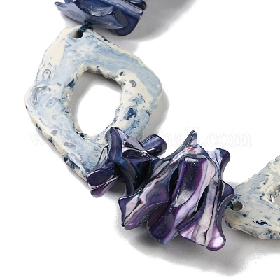 Летние ожерелья из бисера в стиле бохо из стекла и окрашенных натуральных ракушек NJEW-H047-08-1