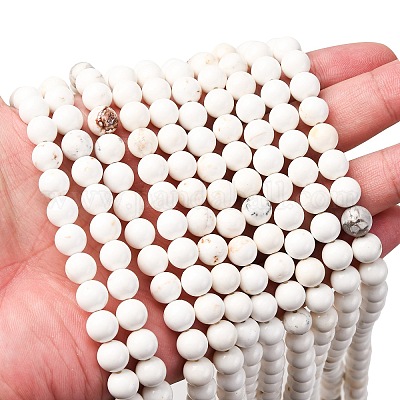Бусины из натурального магнезита круглой формы&nbsp;G-M138-42-A-1