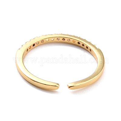 Открытое кольцо-манжета из прозрачного кубического циркония для женщин RJEW-C018-21G-1