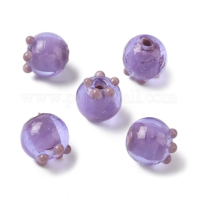 Бусины ручной работы в технике лэмпворк с неровностями&nbsp;LAMP-P077-01-1